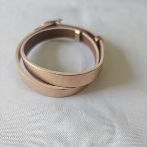 Keep Collective Rose Gold Double Leather Bracelet